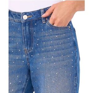 CeCe Blue High Rise Studded Jeans